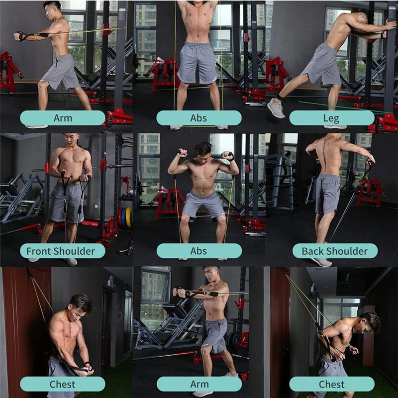 11 Pcs Power Exercise Resistance Band Set - Precious Mart