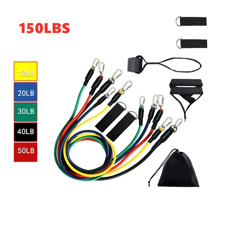 11 Pcs Power Exercise Resistance Band Set - Precious Mart